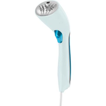 Aparat de calcat vertical cu aburi Philips Steam and Go Plus GC361/20, 1200 W, 70 ml, Abur 22 g/min, Talpa inox, Alb/Albastru