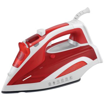 Fier de calcat Heinner Redfeather HSI-2400RD, 2000-2400 W, 380 ml, Talpa ceramica, Afisaj LED, Oprire automata, Anti-picurare, Anti-calcar, Auto-curatare, Rosu