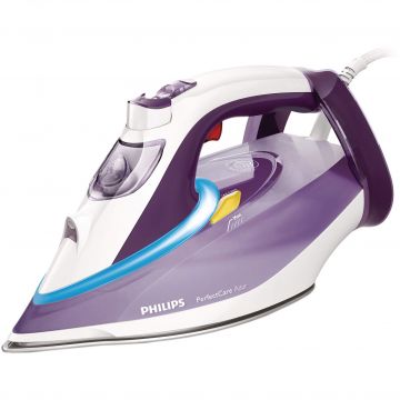 Fier de calcat Philips PerfectCare Azur GC4918/30, 2800 W, 50 g/min, 350 ml, Oprire automata, Alb/Mov