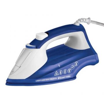 Fier de calcat Russell Hobbs Light & Easy Brights Sapphire 26483-56, Talpa ceramica colorata infuzata cu balsam, 2400 W, 115 g/min (Alb/Albastru) Fier de calcat Russell Hobbs Light & Easy Brights Sapphire 26483-56, Talpa ceramica colorata infuzata cu balsam, 2400 W, 115 g/min (Alb/Albastru)
