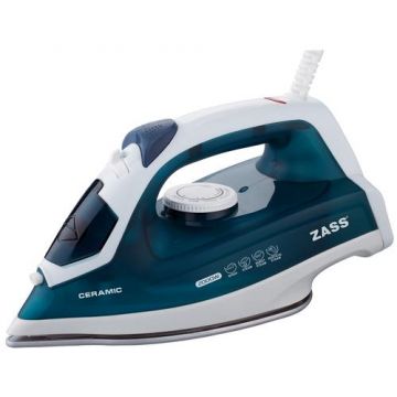 Fier de calcat ZASS A 09, Talpa Ceramica, 2000W, 0.15l (Alb-Turcoaz)