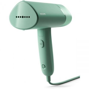 Philips Aparat de calcat vertical cu aburi Philips Seria 3000 STH3010/70, 1000 W, 20 g/min, compact si pliabil, rezervor detasabil 100 ml, husa, Turcoaz
