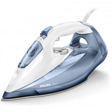 Philips Fier de calcat Philips Azur GC4902/20, 2800 W, 300 ml, abur continuu 50 g/min., Talpa SteamGlide Elite, Alb/Albastru