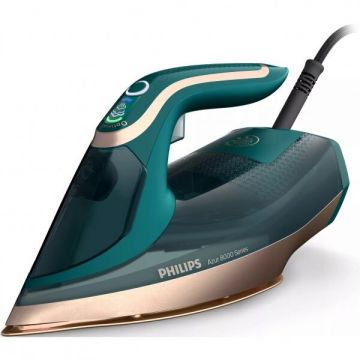 Philips Fier de calcat Philips DST8030/70 Seria8000, 3000W, OptimalTemp, talpa Steamglide Elite si DinamiQ, pompa Turbosteam Abur 70 g/min, jet de abur 240 g, capacitate rezervor 350ml, Detartrare Quick Calc Release, oprire automata, sistem antipicurare,