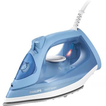 Philips Fier de calcat PHILIPS Seria 3000 DST3020/20, 2200W, 160g/min, 300ml, talpa ceramica, albastru-alb