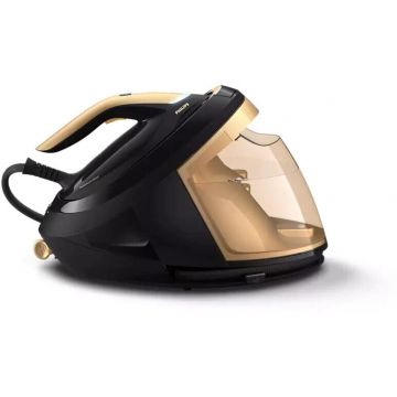 Philips Statie de abur Philips PerfectCare Series 8000 PSG8140 / 80, 2700W, rezervor de apa de 1,8 l, 8,5 bar, negru/auriu