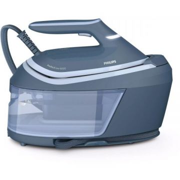 Philips Statie de calcat cu abur Philips PerfectCare 6000 PSG6042/20, 2000~2400W, Presiune 8bar, Continuu 130g/min, Jet 550g, Talpa SteamGlide Advanced, Rez. detașabil 1.8l, Frt 1.6m, Cbl 1.65m, Fier 1.2kg, OptimalTEMP