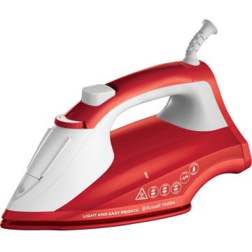 Russell hobbs Fier de calcat Russell Hobbs Light & Easy Brights Apple 26481-56, talpa ceramica colorata infuzata cu balsam, 2400 W, 115 g/min, Rosu/Alb