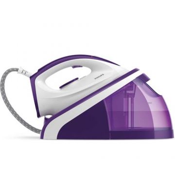Statie de calcat Philips cu abur, cu talpa ceramica, presiune pompa max. 5.2 bari, debit de abur continuu de 110 g/min, jet de abur 300 g, oprire automata de siguranta (Violet)