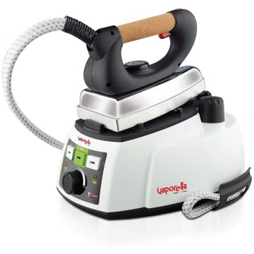 Statie de Calcat Polti Vaporella 535 Eco Pro, Talpa Aluminiu, 1750 W, 0.9 l, 4 Bar, 90 gr min, Alb Gri Statie de Calcat Polti Vaporella 535 Eco Pro, Talpa Aluminiu, 1750 W, 0.9 l, 4 Bar, 90 gr min, Alb Gri