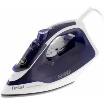 Tefal Fier de calcat Tefal Express Steam FV2837E0, 2400W, jet de abur 165 g/min, abur variabil 0-35 g/min, 270 ml, talpa Ceriliu, Alb/ Albastru
