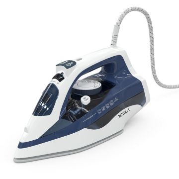 TESLA Fier de calcat Tesla IR301BL 2600 W Placa ceramica Abur 135g/min 0 400 ml Autocuratare Albastru/Alb