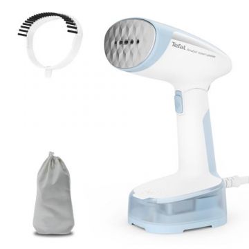 Aparat de calcat vertical cu abur Tefal Access Steam Pocket DT3041E1, 1300 W, 20 g/min, Oprire automata (Alb/Albastru)