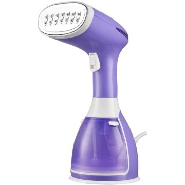 Daewoo Aparat de calcat vertical cu abur Daewoo DGS1500P, 1500 W, 280 ml, Abur 60 gr/min, Alb/Mov