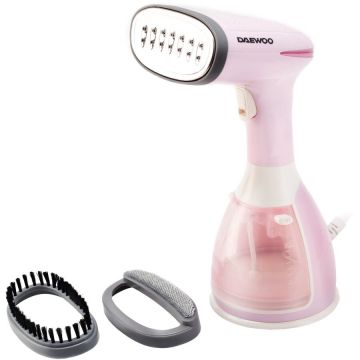 Daewoo Aparat de calcat vertical cu abur Daewoo DGS1500PK, 1500 W, 280 ml, Abur 60 gr/min, Alb/Roz
