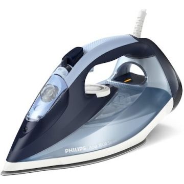 Fier Calcat Azur 2800W Debit Abur 50g/min Jet Abur 250g Talpa SteamGlide Elite 300ml Sistem Autocuratare Oprire Automata Albastru