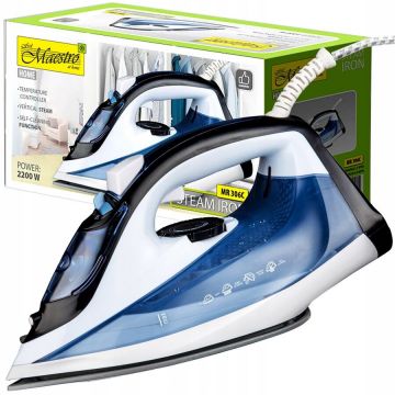 Fier de Calcat cu Abur MR-306C 2200W Talpa Ceramica Albastru/Alb