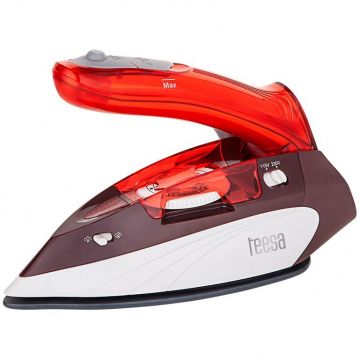 Fier de Calcat de Voiaj SLIDE TRAVEL 1100 Maner Pliabil Talpa Ceramica Rezervor Apa 80ML Putere 1100W Rosu