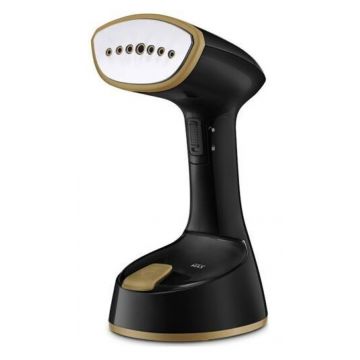 Fier de calcat vertical cu aburi Zelmer Compact ZGS1800, putere 1470 W, abur constant 21 g/min, lungime cablu 1,8 m (Negru/Auriu)