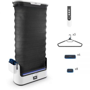 Tefal Aparat vertical automat cu aburi, de netezire a cutelor, igienizare si improspatare, Tefal Care For You YT4050E1, 1800W, abur variabil 65 g/min, 2L, detector rezervor gol, sistem anticalcar incorporat, ultra silentios, alb/ gri