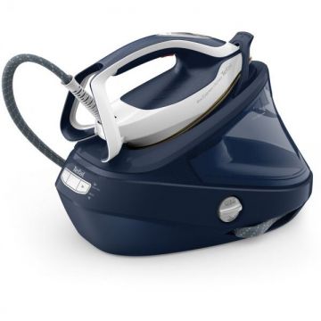 Tefal Statie de calcat cu boiler de inalta presiune Tefal Pro Express Ultimate GV9720E0, 3000W, 8 bari, jet de abur 590 g/min, talpa Durilium Airglide Autoclean, rezervor 1.2L, umplere continua, 3 setari de temperatura, Albastru