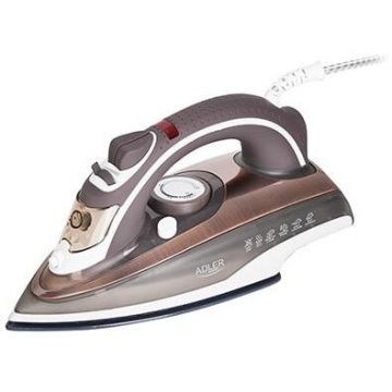 ADLER Fier de de calcat ADLER AD 5030, talpa ceramica, anti-picurare, anti-calc, auto curatare, Alb - Maro