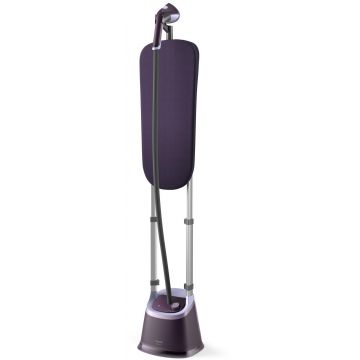Aparat de calcat cu abur vertical Philips Stand Steamer Seria 3000 STE3180/30, 2000 W, Debit de abur 40 g/min (Violet)