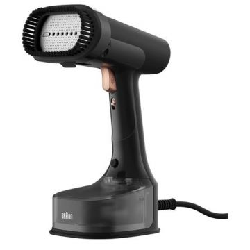 Aparat de calcat vertical cu abur BRAUN GS7077BK, 1600W, 35g/min, 250ml, talpa Dual FreeGlide 3D (Negru)