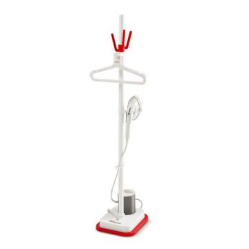 Aparat de Calcat Vertical cu Abur Polti Vaporella Vertical Styler GSF80R, 1,2 l, 5 Bar, 30 sec, talpa dubla ceramica (Alb/Rosu)