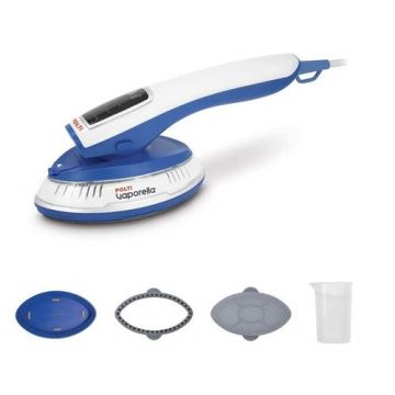 Aparat Portabil de Calcat Vertical cu Abur Polti Vaporella GSM20, 1000 W, 60 ml, 45 sec (Albastru/Alb)