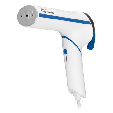 Aparat Portabil de Calcat Vertical cu Abur Vaporella GSM50R, 800 W, incalzire 30 sec, emisie abur 16 g min (Alb/Albastru)