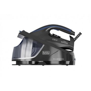Black&nbsp;&&nbsp;Decker Fier de calcat cu abur (statie) Black+Decker BXSS2800E, 2800W, 8 bari, cu functie ECO, Negru