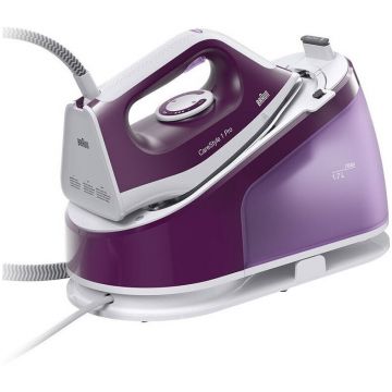 BRAUN Statie de calcat Braun CareStyle 1 Pro IS1514VI, 2200 W, 6 bari, talpa ceramica, rezervor 1.7 l, debit de abur 400 g/min, Alb/Violet