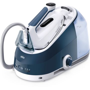 BRAUN Statie de calcat Braun CareStyle 5 IS5245BL, 2400W, 7 bari, abur variabil 140g-min, jet de abur 480g/min, rezervor detasabil 2L, tehnologie iCare, tehnologie FreeGlide, talpa EloxalPlus, sistem Ultimate FastClean, oprire automata, Albastru