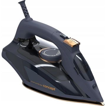 Concept Fier de călcat cu abur Concept ZN9110, 2800 W,talpa ceramica, rezervor 400 ml, Anti-calc, Anti-drip, Albastru-Auriu