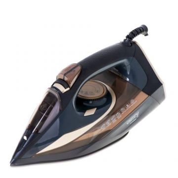Fier de calcat Camry CR 5036, 3400 W, Jet de abur 95 g/min, Debit de abur 50 g/min, Talpa ceramica (Negru/Cupru)