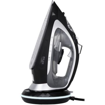 Fier de Calcat cu Aburi AD 5043 fara Fir Rezervor Apa 0.3L 2800W Negru/Argintiu