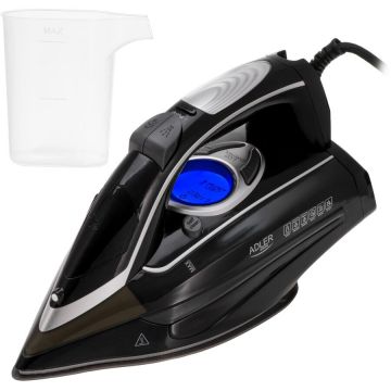 Fier de Calcat cu Aburi AD 5054 Rezervor Apa 0.45L Display LCD 3000W Negru