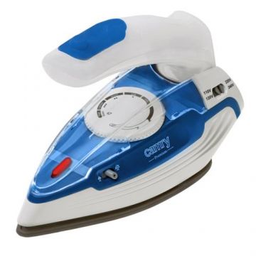 Fier de calcat de calatorie Camry CR 5040, 1000 W, Maner pliabil, Jet de abur 50 g/min, Debit de abur 10 g/min, Rezervor 80 ml (Albastru/Alb)