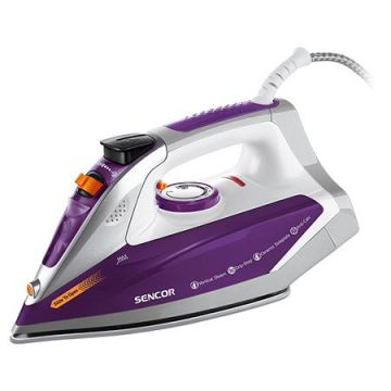 Fier de calcat Sencor SSI8710VT, 2400 W, Rezervor 0.2 l, Debit de abur 25 g/min, Jet de abur 200 g/min (Alb/Violet)