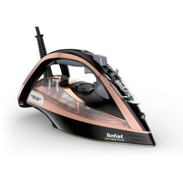 Fier de Calcat Ultimate Pure FV9867E0 Tehnologie Exclusiva Micro-Calc Filter Rezervor Apa 350ML Durilium AirGlide AutoClean 3000W Negru/Roz