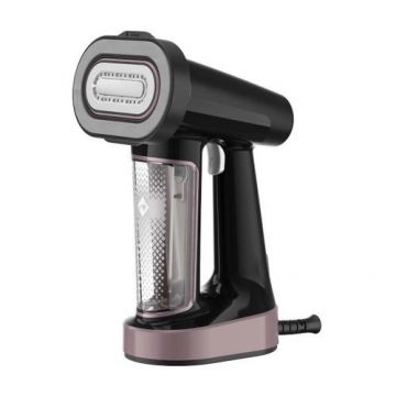 Fier de calcat vertical Tefal Pure Force DT8765E0, 0.18 L, 1800 W, Rezervor 180 ml, 35 g/min (Negru/Auriu)