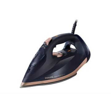 Philips Fier de Calcat Philips DST7510/80, 3200W, 260g/min, 300ml, Talpa SteamGlide Elite, Albastru Inchis-Auriu