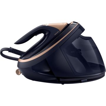 Philips Statie de calcat cu abur Philips PerfectCare seria 9000 PSG9050/20, 3100W, 9 bari, jet de abur continuu 180g/min, jet de abur 750g, talpa SteamGlide Elite, tehnologie ActiveSense, capacitate rezervor 1.8l, Auriu-Negru