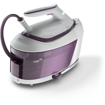 Philips Staţie de călcat cu abur Philips PSG6020/30 ,PerfectCare seria 6000, 2400 W, Easy De-calc Plus, talpa SteamGlide Plus, Alb-Mov