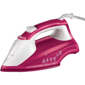 Russell&nbsp;hobbs Fier de calcat Russell Hobbs Light & Easy Brights Berry 26480-56, talpa ceramica colorata infuzata cu balsam, 2400 W, 115 g/min, Roz/Alb