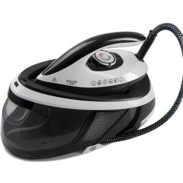 Statie de Calcat cu Abur AD 5048 Rezervor Apa 1.5L Presiune 8Bar Talpa Ceramica Mod ECO Putere Max 3100W Alb/Negru
