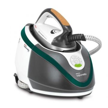 Statie de Calcat Polti Vaporella Next VN18.65, Talpa Aluminiu, 2200 W, 1.3 l, 7,2 BAR, Abur 450 gr min, 3 Programe, Sistem Anti Calcar, Inchidere Automata (Alb/Verde)