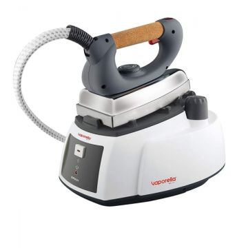 Statie de Calcat Polti Vaporella Silver, Talpa Aluminiu, 1750 W, 1,1 l , 3.5 Bar, 90 g min, Alb Gri