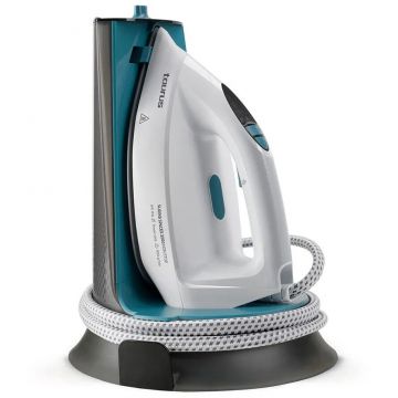 Taurus Fier de călcat cu abur Taurus Sliding Spacex 3000 Non Stop, 1.3L, 3000W, cu talpă ceramică, Alb-Albastru-Gri